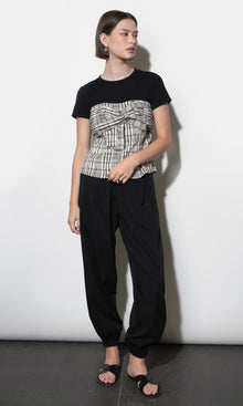 Nadia Knit Combo Twist Front Top