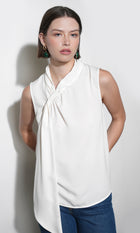 Paige Sleeveless Scarf Neck Blouse