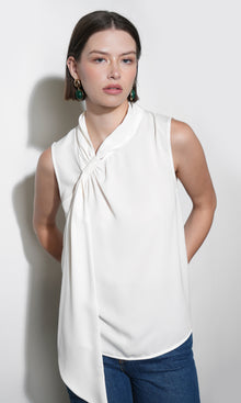 Paige Sleeveless Scarf Neck Blouse