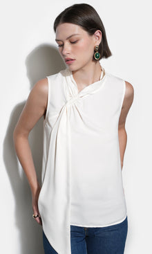 Paige Sleeveless Scarf Neck Blouse