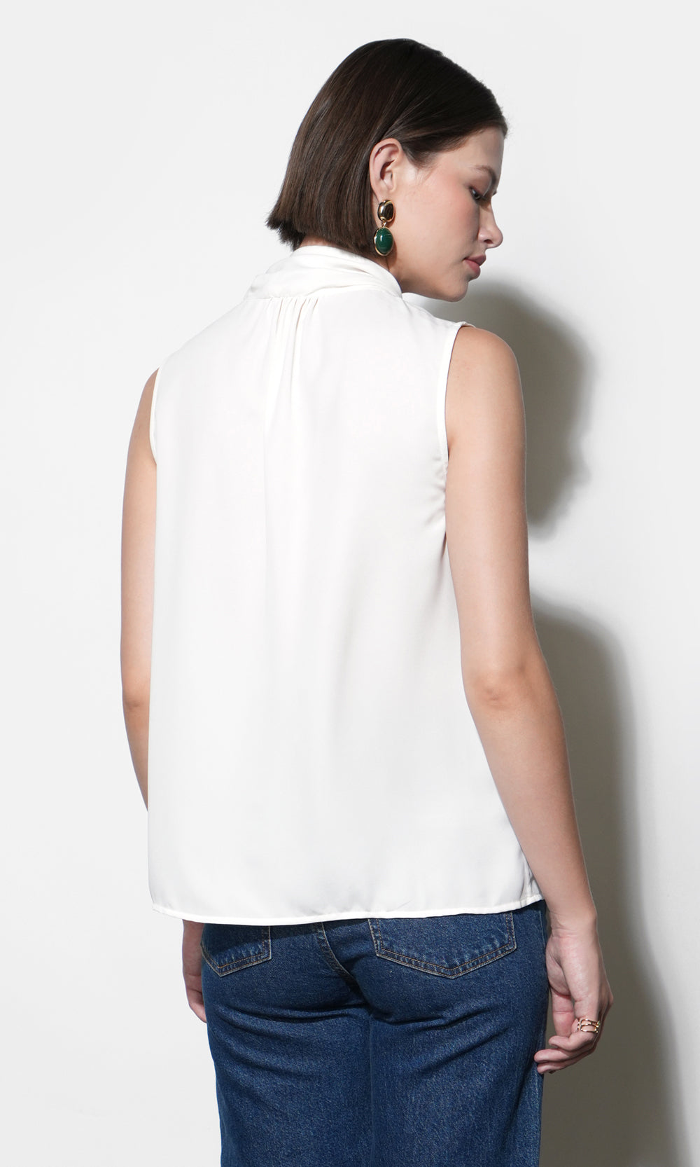 Paige Sleeveless Scarf Neck Blouse