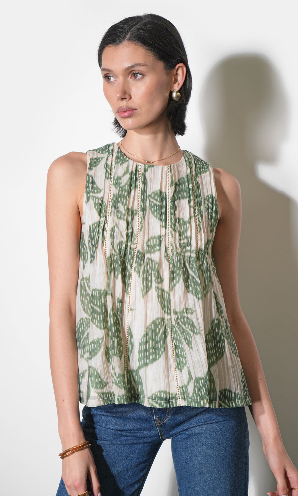 Elaine Sleeveless Pintuck Top