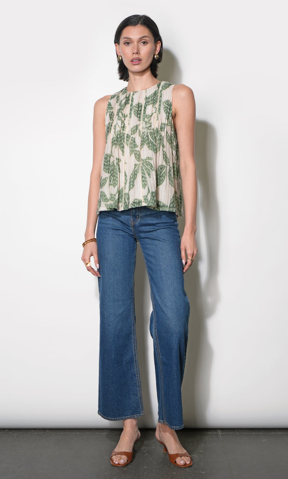 Elaine Sleeveless Pintuck Top