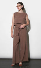 Mia Easy Wide Leg Pant With Tie Belt