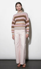 Wendy Slouchy Crew Neck Stripe Sweater