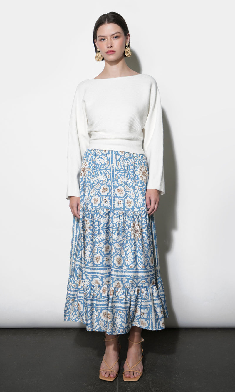 Amelia Tiered Midi Skirt