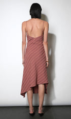 Leah Asymmetric Surplice Neck Stripe Dress