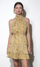 Gianna Flounce Hem Halter Mini Dress