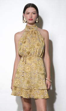 Gianna Flounce Hem Halter Mini Dress