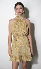 Gianna Flounce Hem Halter Mini Dress