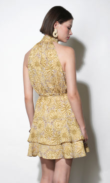 Gianna Flounce Hem Halter Mini Dress