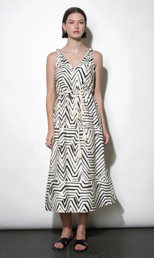 Evelyn Side Cut Out Knotted Strap Midi Dress