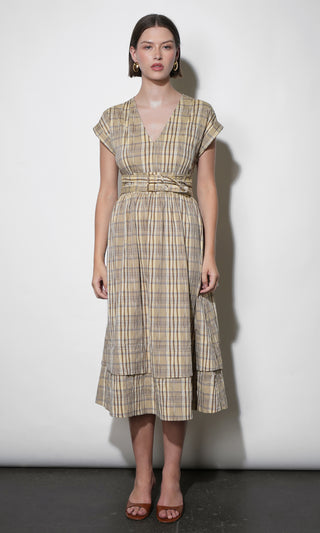 Elizabeth Dolman Sleeve Plaid Belted Midi Dress | Greylin S / BUTTER YELLOW Elizabeth Dolman Sleeve Plaid Belted Midi Dress | Greylin S / BUTTER YELLOW
