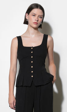 Elowyn Button Up Pleated Tank