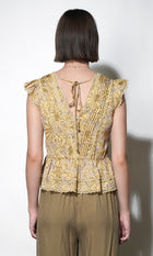 Aurora Pintuck Flutter Sleeve Top