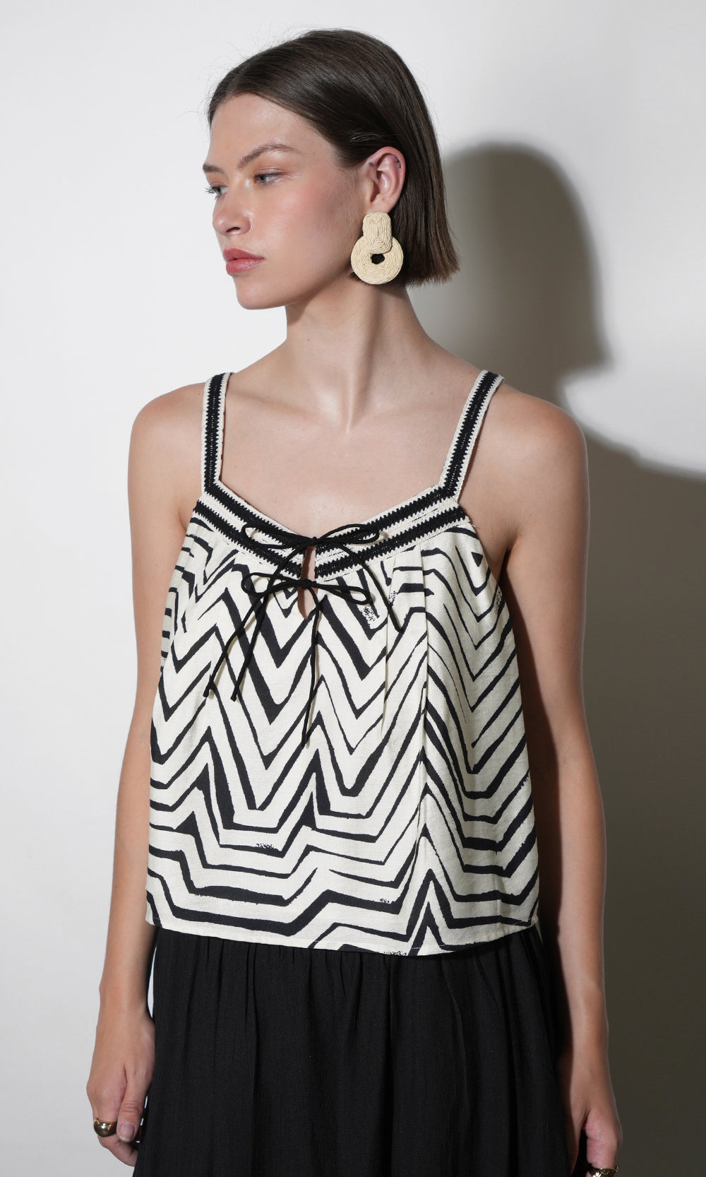 Harper Crochet Detail Sleeveless Top | Greylin
