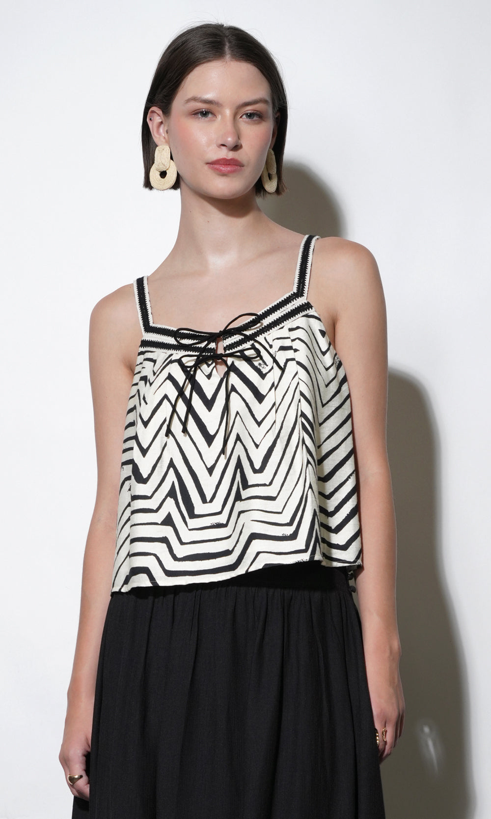 Harper Crochet Detail Sleeveless Top | Greylin