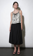 Delilah Bubble Midi Skirt With Side Button