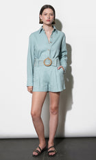 Lily Belted Linen Blend Shorts