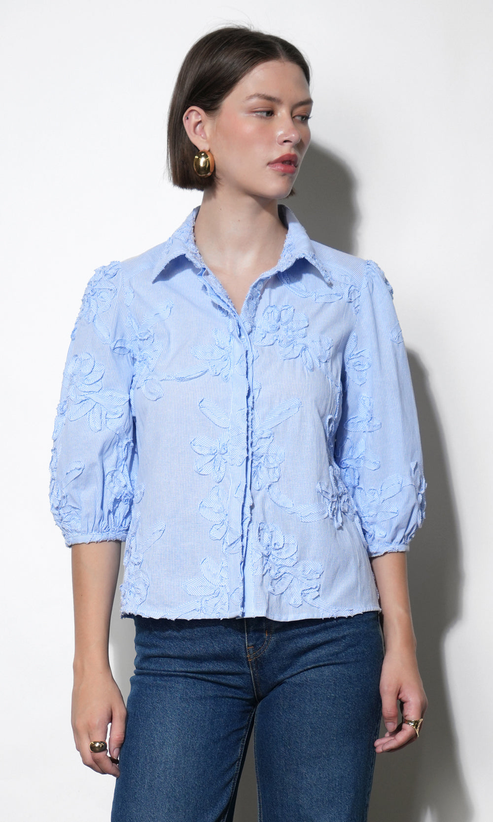 Eleanor Stripe Puff Sleeve Blouse