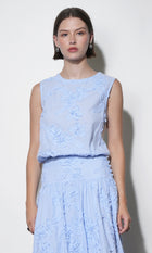 Lucy Mixed Media Bubble Embroidered Top