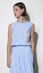 Lucy Mixed Media Bubble Embroidered Top