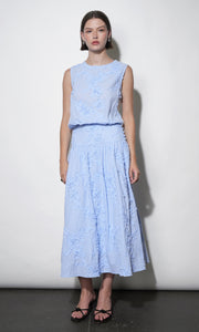 G262T7475LucyMixedMediaBubbleEmboirderedTopG262S9453AuroraMidiStripeEmbroideredSkirt1