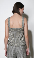 Nova Stripe Pattern Square Neck Sleeveless Top