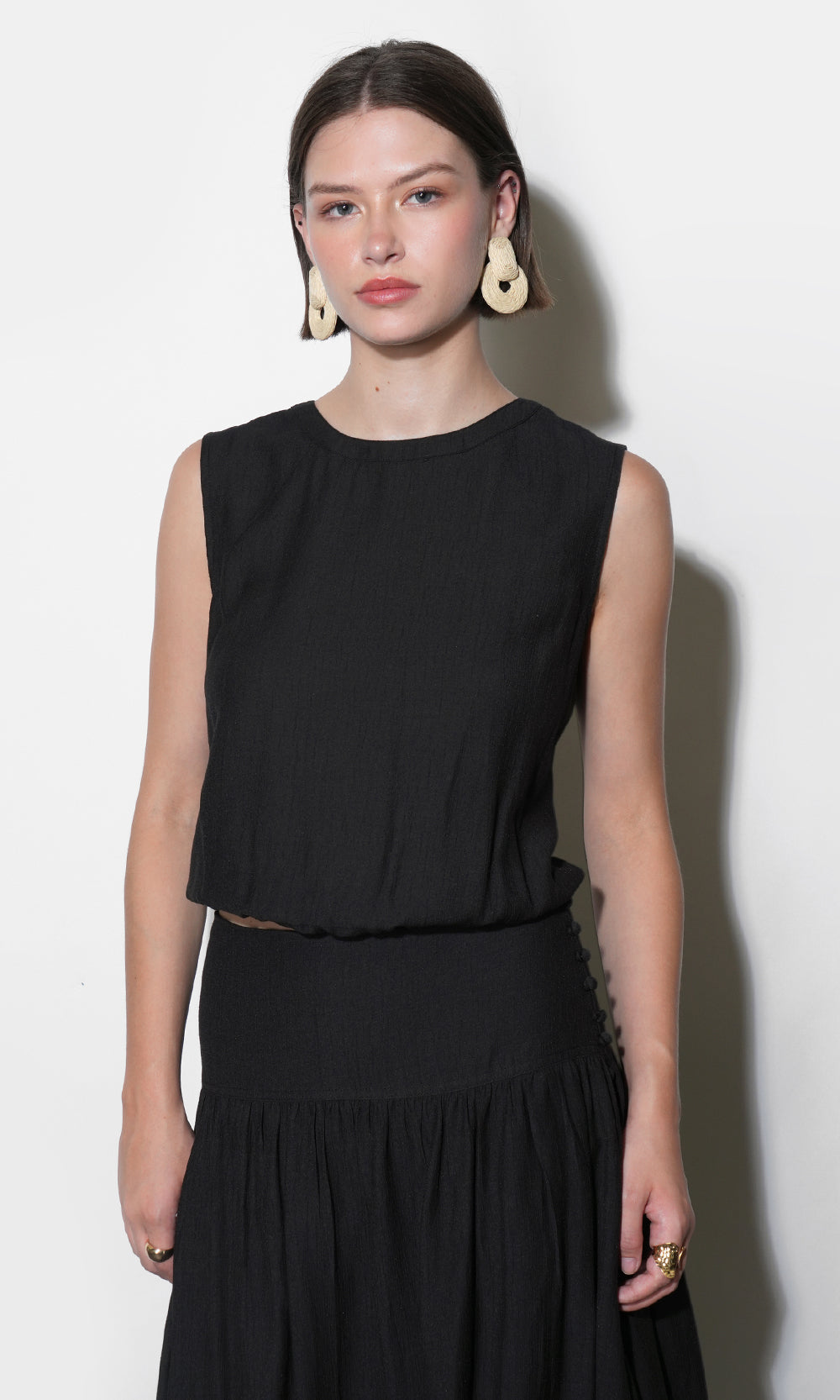 Maya Back Button Up Bubble Top