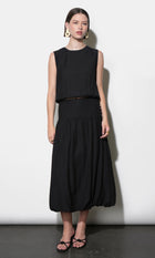 Delilah Bubble Midi Skirt With Side Button