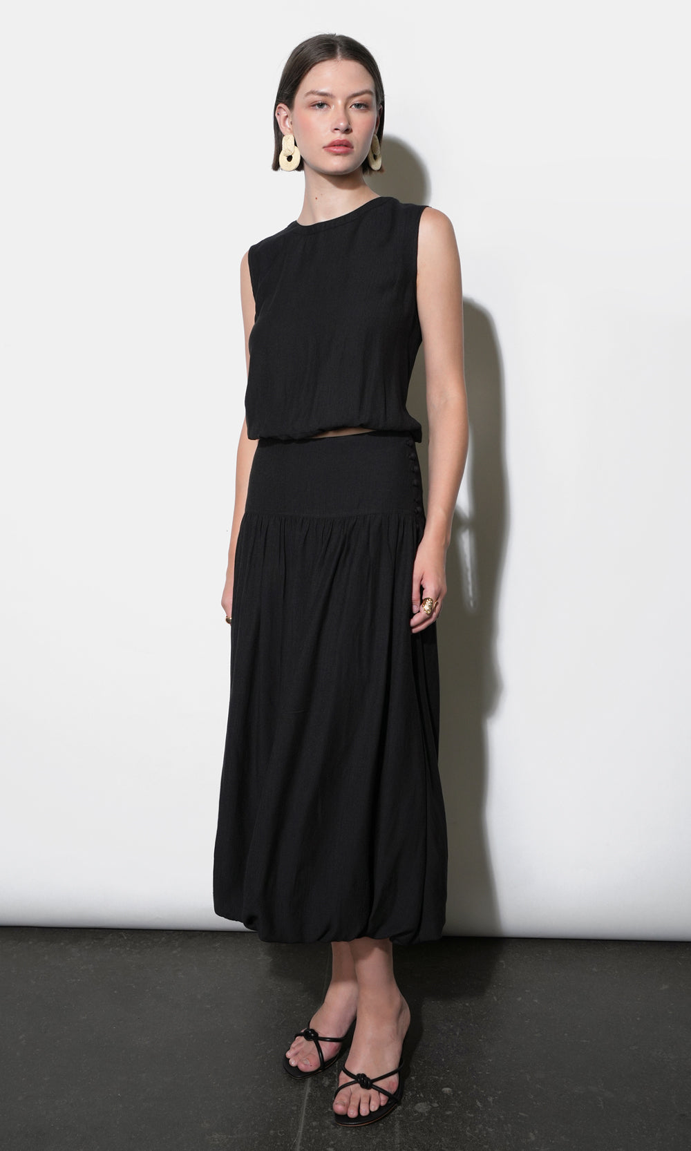 Maya Back Button Up Bubble Top | Greylin