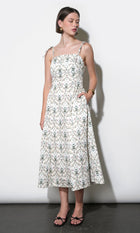 Sara Gathered Sides Sleeveless Midi Dress