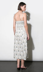 Sara Gathered Sides Sleeveless Midi Dress