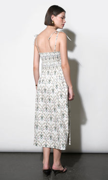 Sara Gathered Sides Sleeveless Midi Dress
