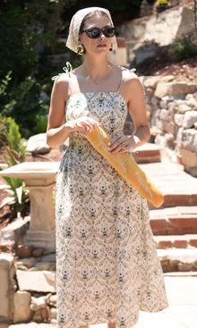Sara Gathered Sides Sleeveless Midi Dress
