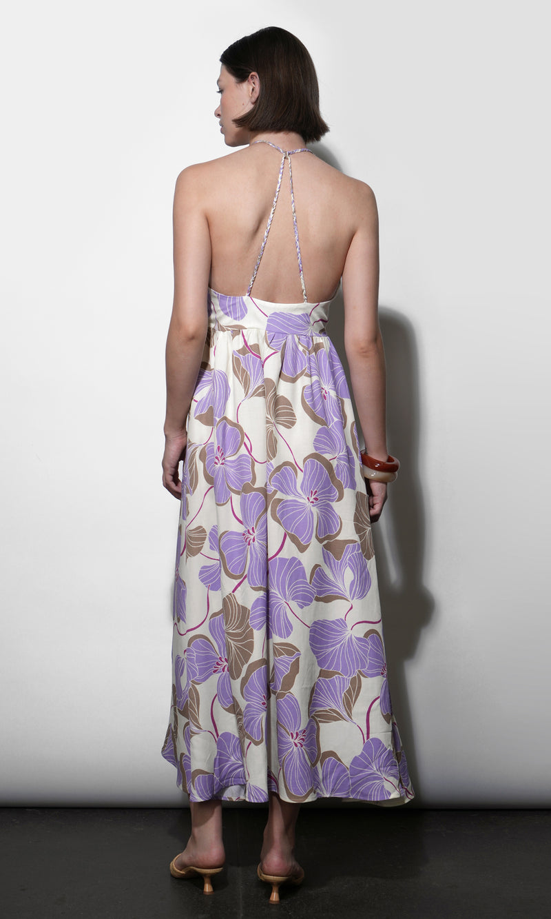 Ayla Braided Halter Strap Maxi Dress