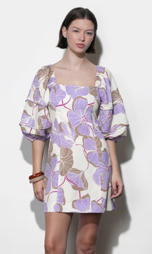 Emery Bubble Sleeve Piped Mini Dress