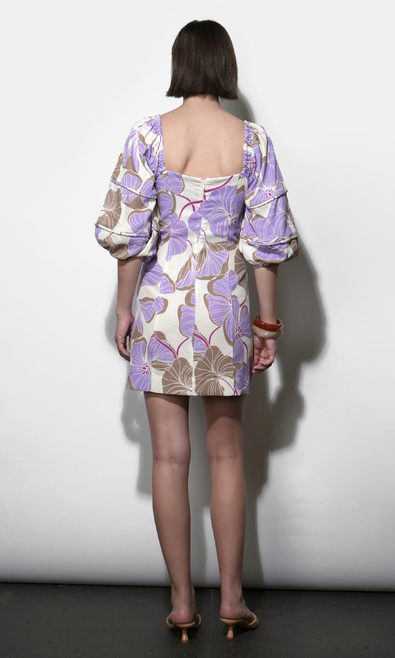 Emery Bubble Sleeve Piped Mini Dress