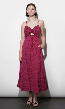 Maria Ruche Cut Out Button Front Maxi Dress