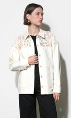Gabriella Oversized Crochet Yoke Shacket