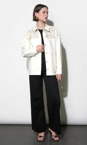 Gabriella Oversized Crochet Yoke Shacket