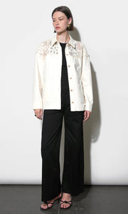 Gabriella Oversized Crochet Yoke Shacket