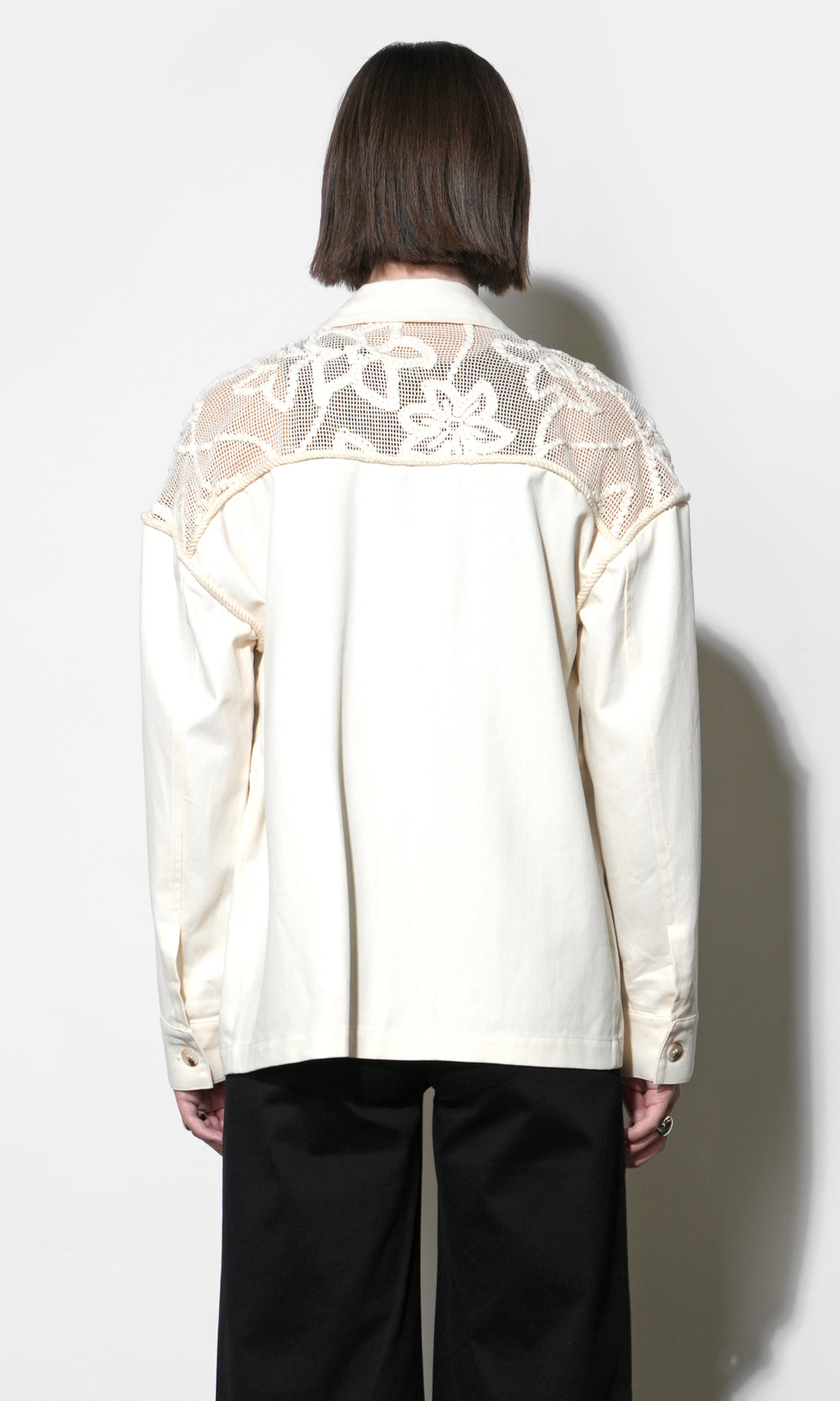 Gabriella Oversized Crochet Yoke Shacket