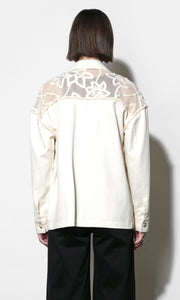 Gabriella Oversized Crochet Yoke Shacket