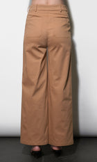 Jennsen Cotton Canvas Wide Leg Tan Pants