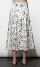 Aaliyah Smocked Back Waist Midi Skirt