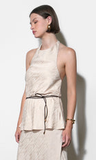 Lillian Halter Top With Braided Belt