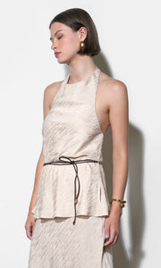 Lillian Halter Top With Braided Belt