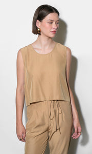 Zoey Side Button Scoop Neck Top