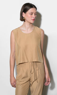 Zoey Side Button Scoop Neck Top